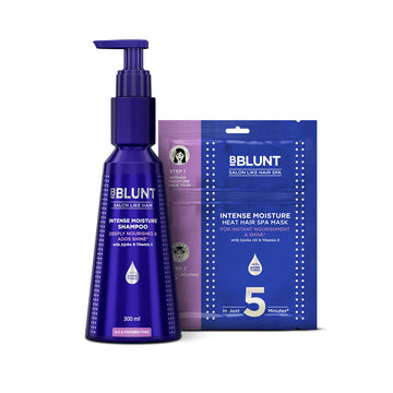 BBLUNT Frizz-Free Hair Combo (Intense Moisture Shampoo + Intense Moisture Heat Hair Spa Mask)