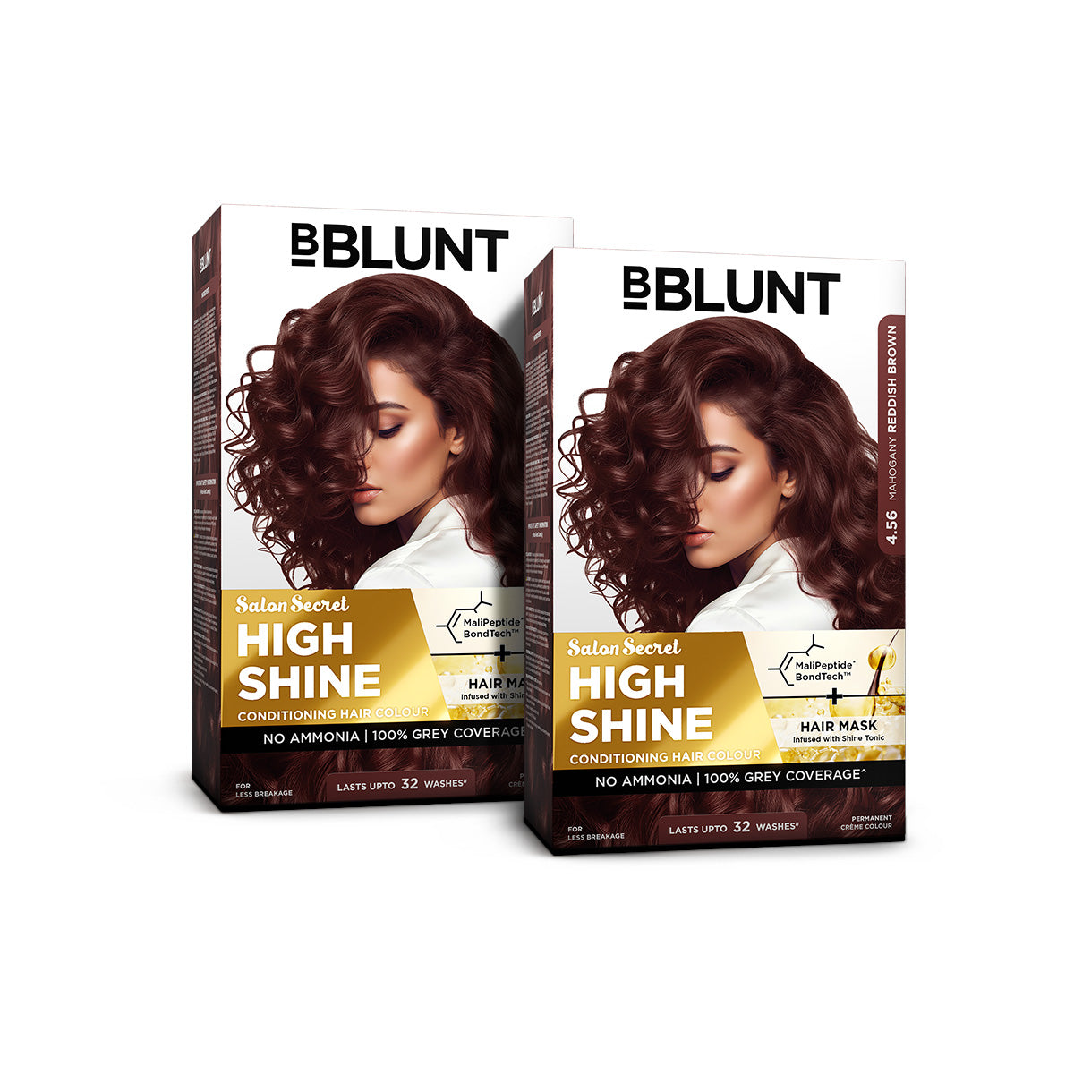 High Shine Conditioning Hair Colour - Mahogany Reddish Brown (Shade 4.56)(Pack of 2)