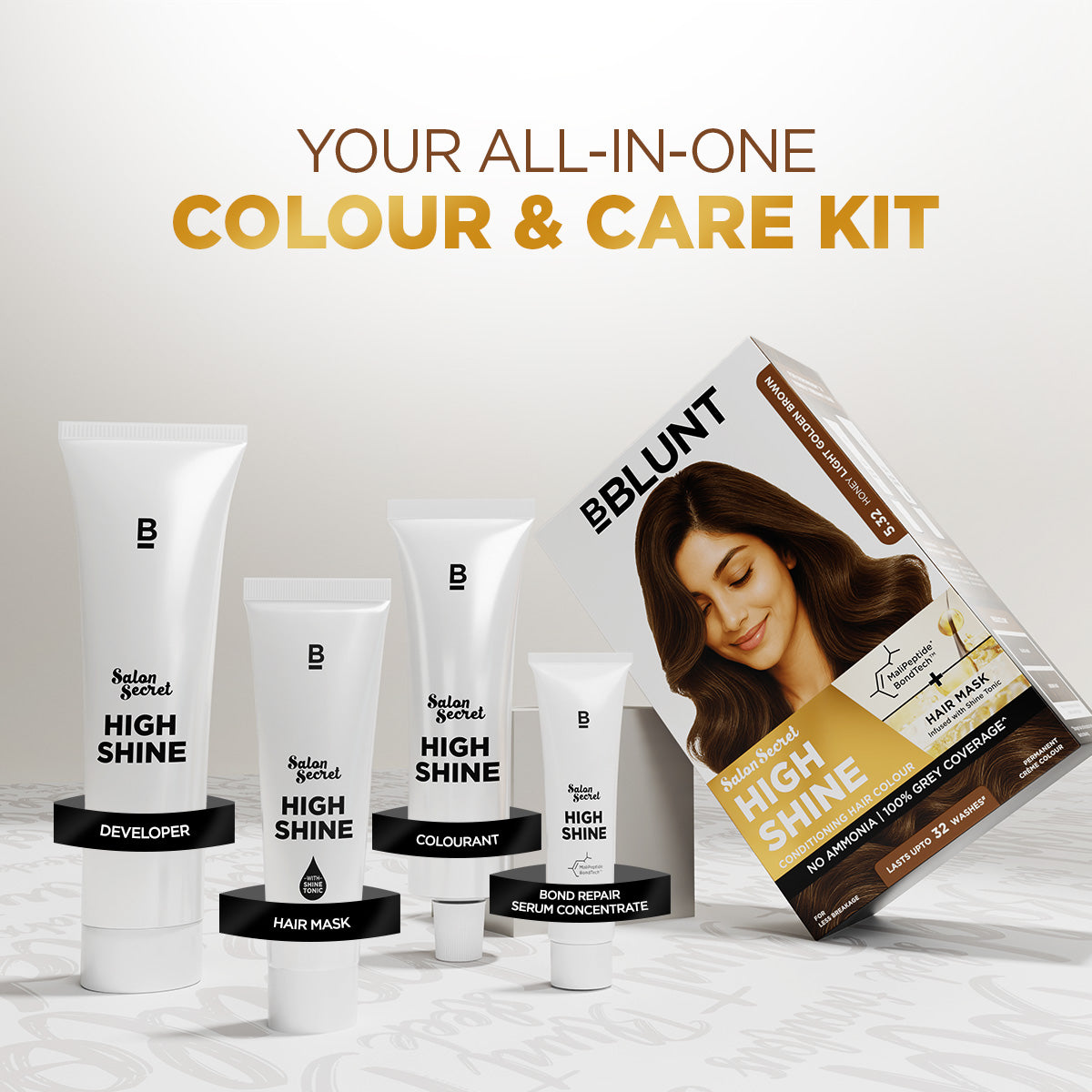 High Shine Conditioning Hair Colour - Honey Light Golden Brown (Shade 5.32)