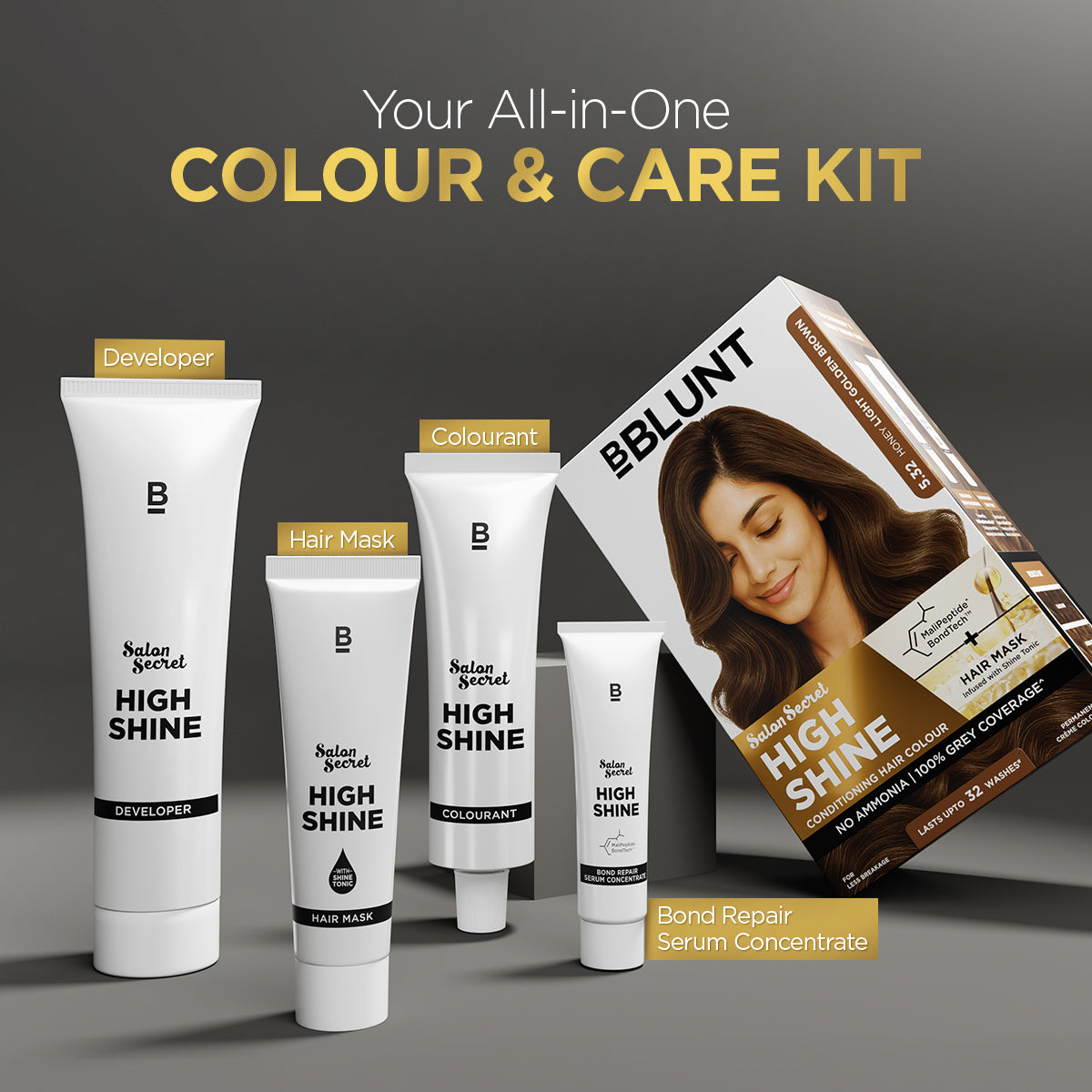 High Shine Conditioning Hair Colour - Honey Light Golden Brown (Shade 5.32)