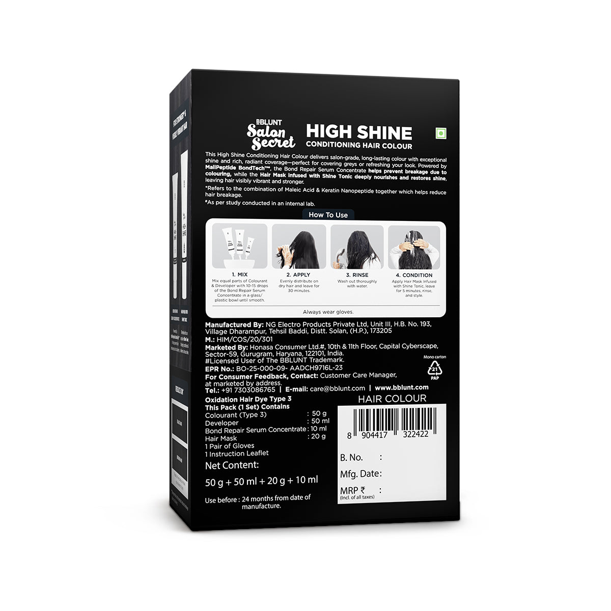 High Shine Conditioning Hair Colour - Natural Black (Shade 1)