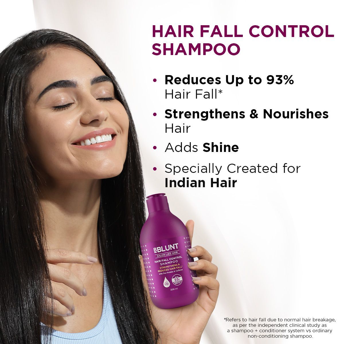 Hair Fall Control Shampoo with Pea Protein & Caffeine for Stronger Hair - 300 ml