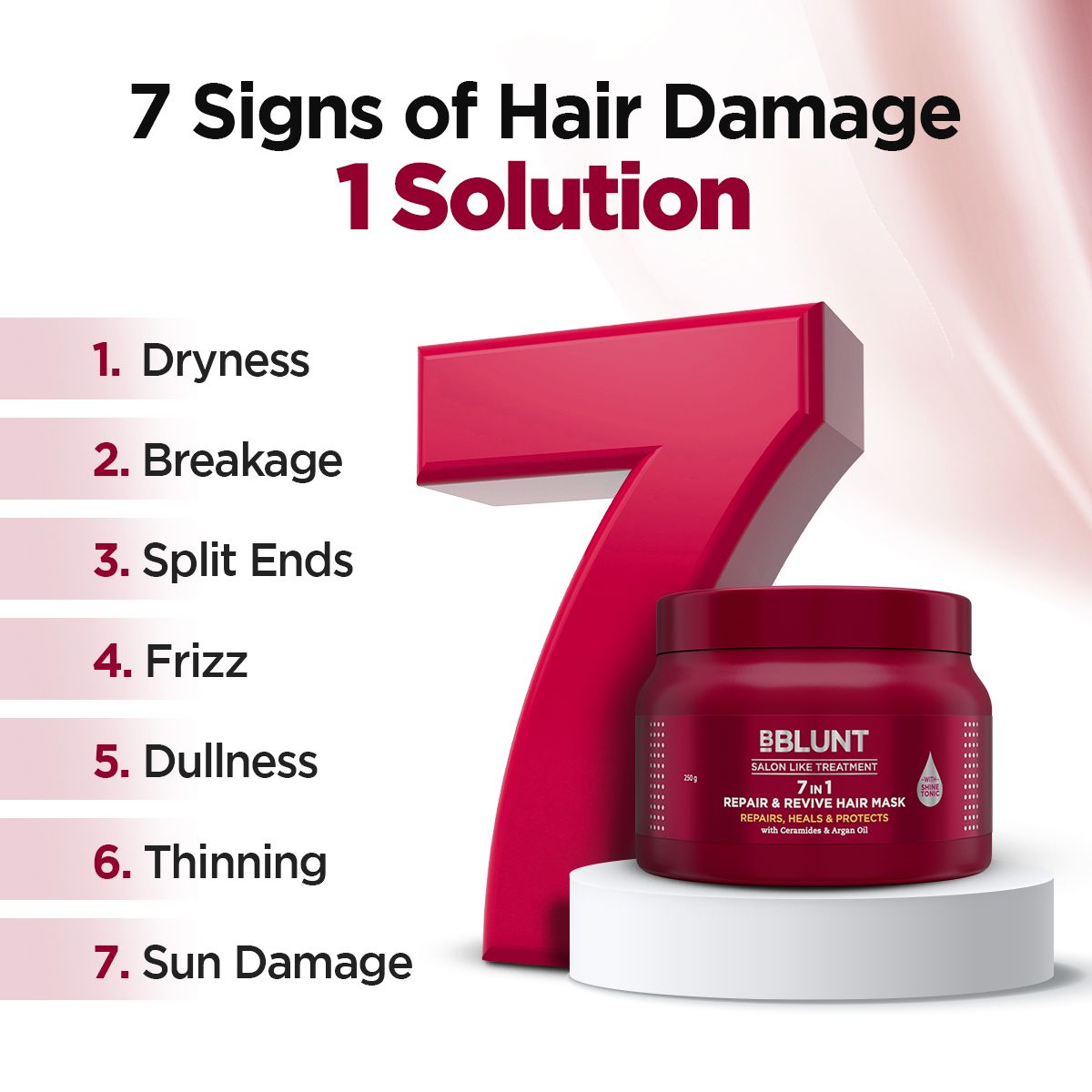 7 in 1 Repair & Revive Hair Mask for Upto 100% Damage Repair - 250g