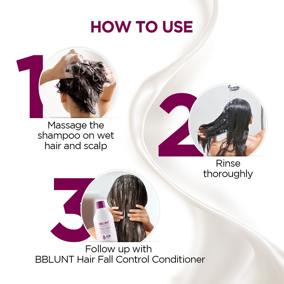 Hair Fall Control Shampoo with Pea Protein & Caffeine for Stronger Hair - 300 ml