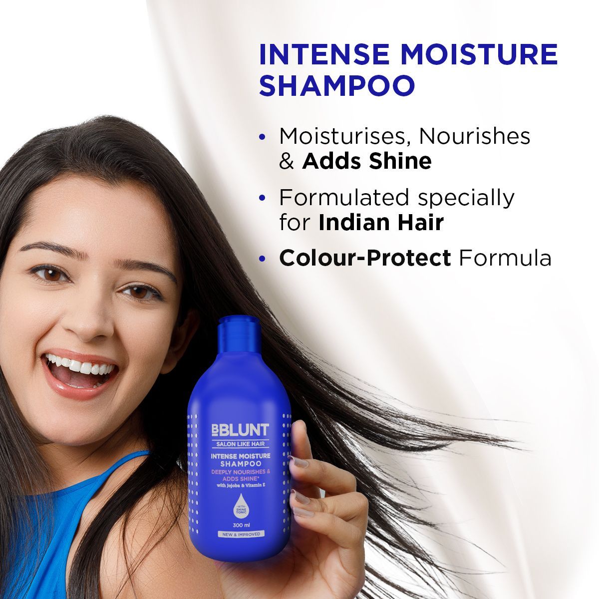 BBlunt Moisture Shampoo for Dry Hair 300 ml Adds Shine