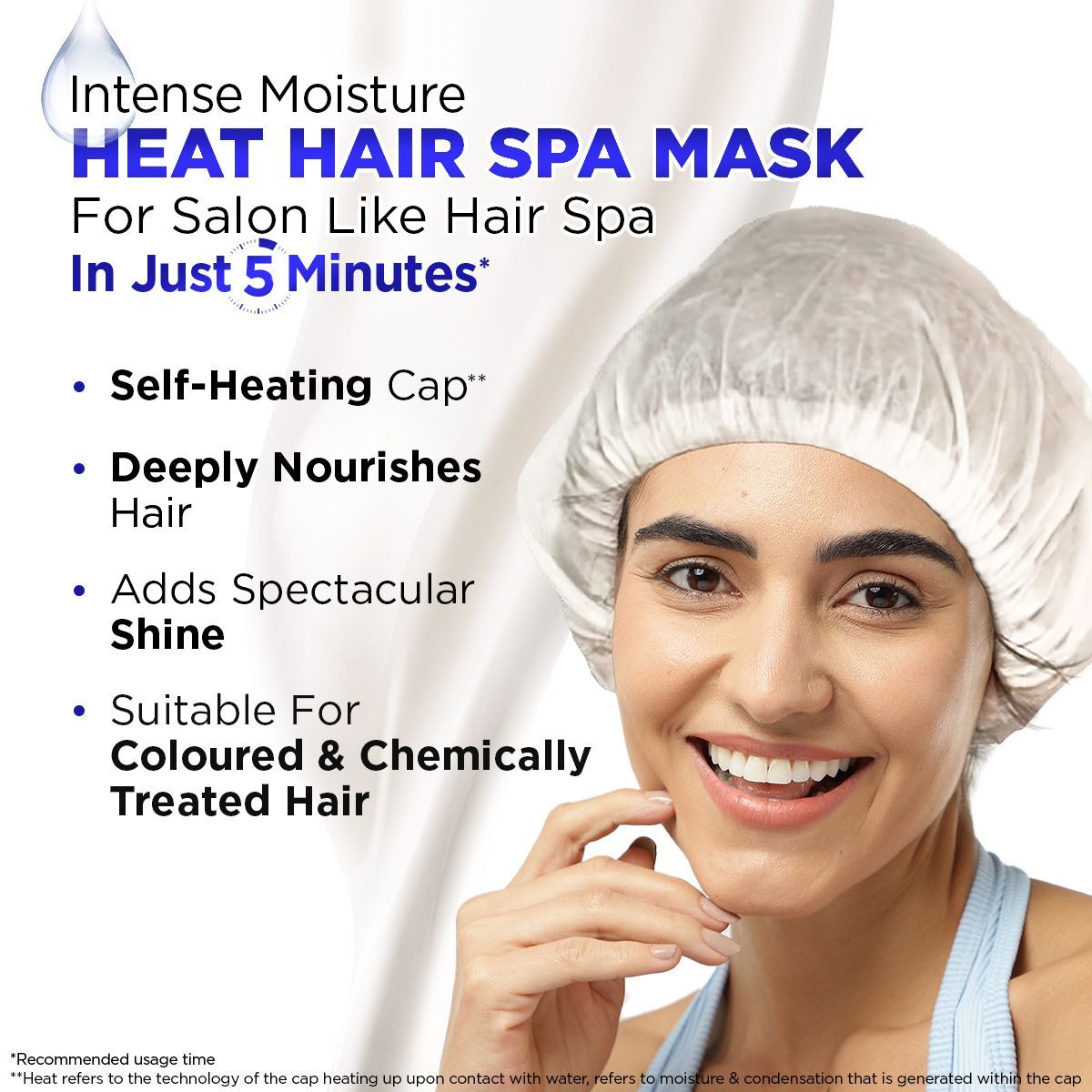 Intense Moisture Heat Hair Spa Mask with Jojoba Oil & Vitamin E for Salon-Like Hair Spa at Home - 70 g