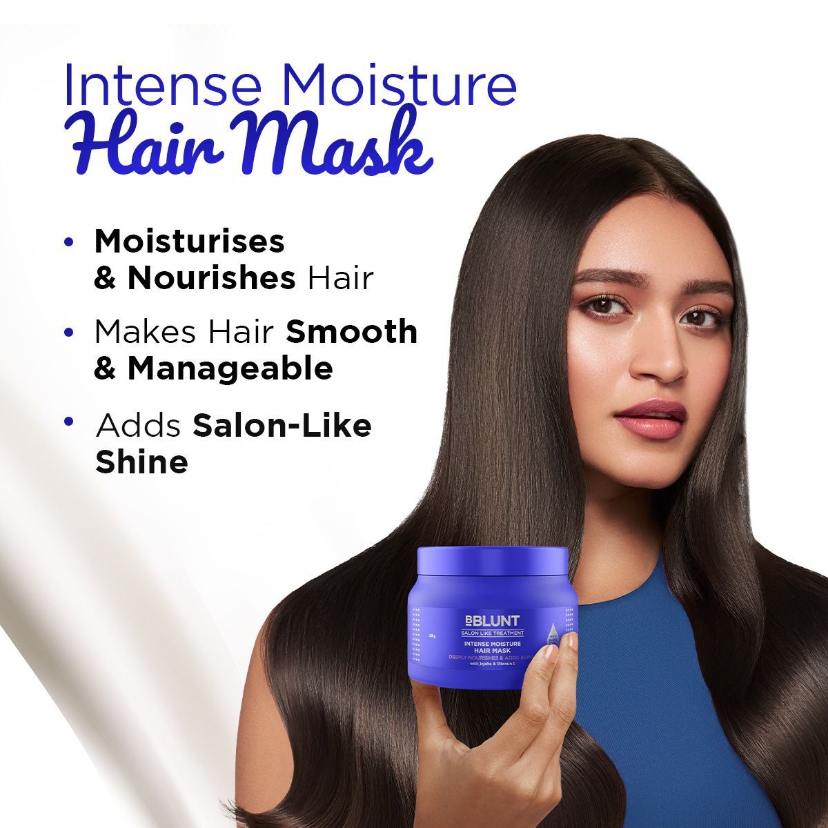 Intense Moisture Hair Mask with Jojoba Oil & Vitamin E for Nourished & Shiny Hair- 250 g