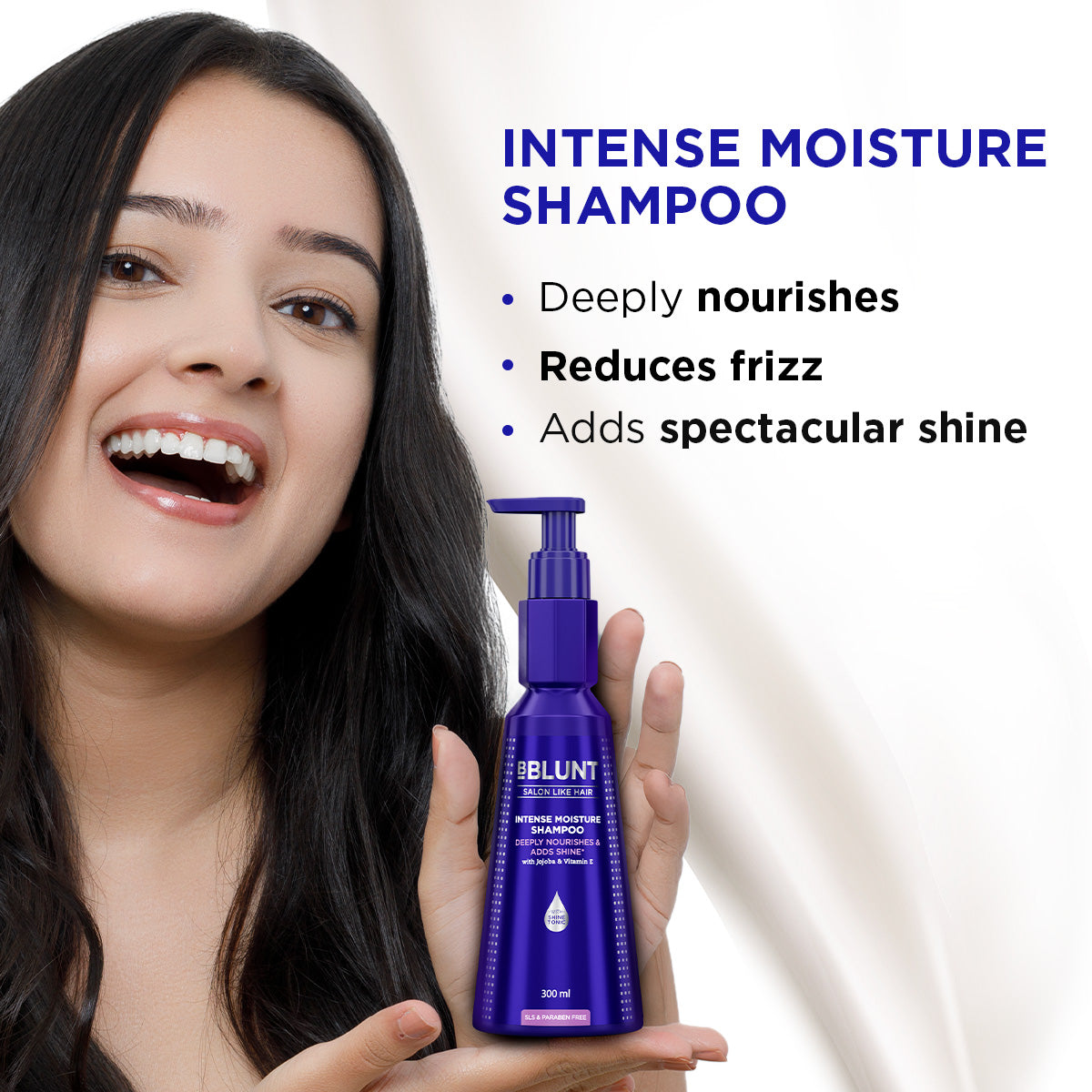Intense Moisture Shampoo with Jojoba and Vitamin E for Dry & Frizzy Hair - 300 ml