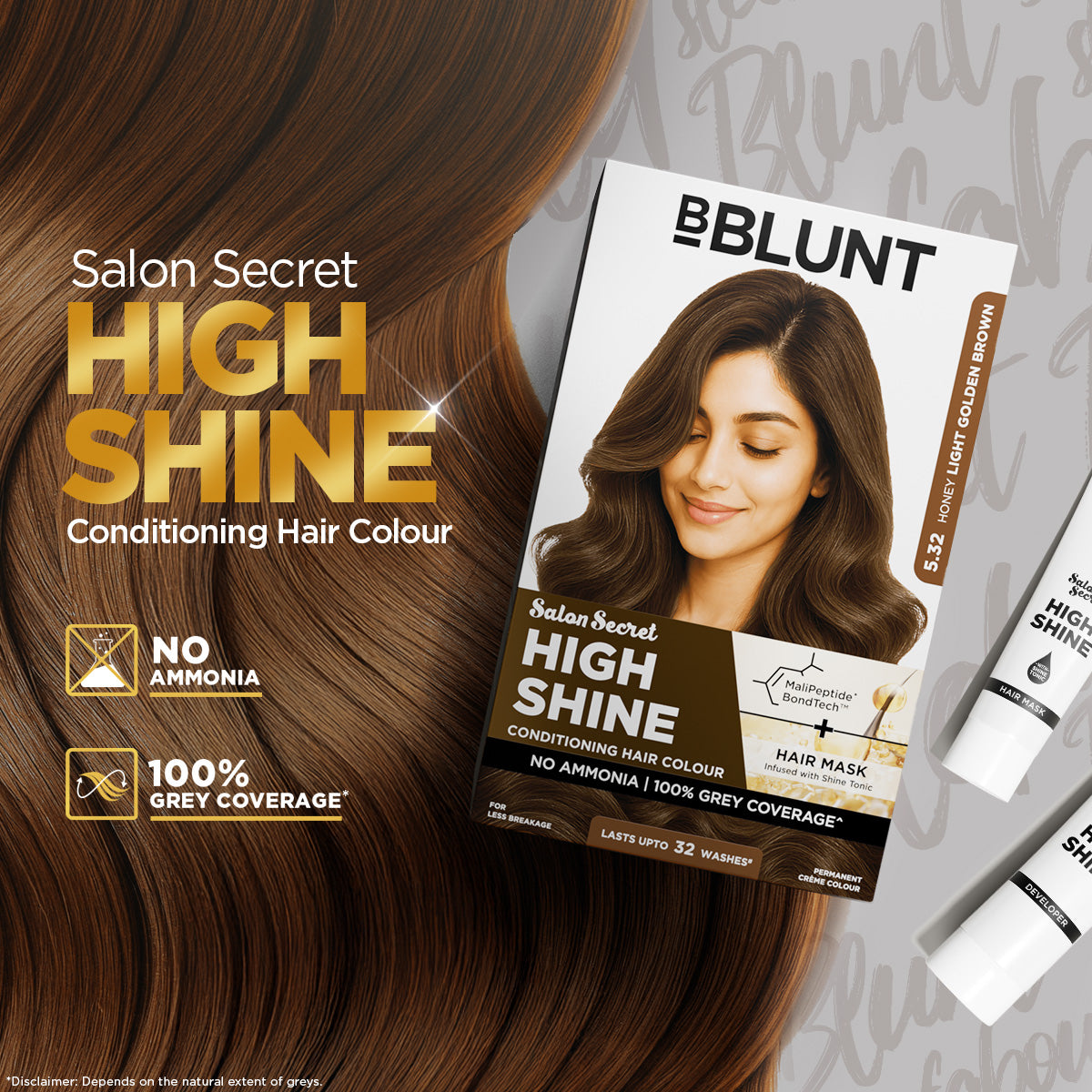High Shine Conditioning Hair Colour - Honey Light Golden Brown (Shade 5.32)