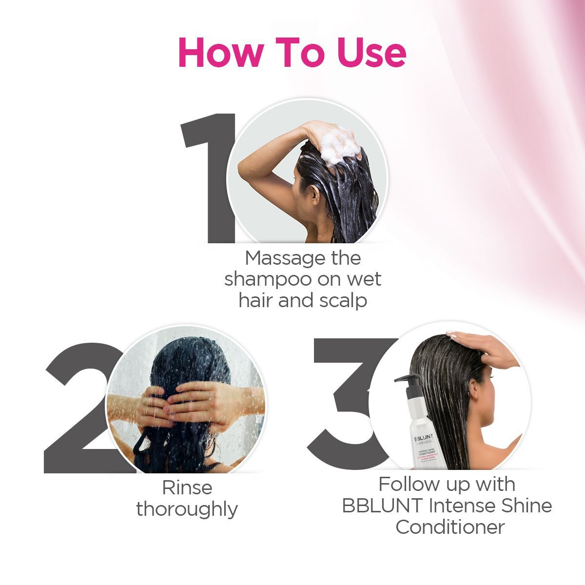 Intense Shine Shampoo with Rice & Silk Protein for 23X* Shinier Hair - 300 ml