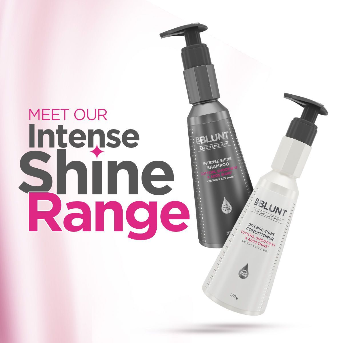 Intense Shine Conditioner with Rice & Silk Protein for Softer, Smoother & Shinier Hair - 250 g