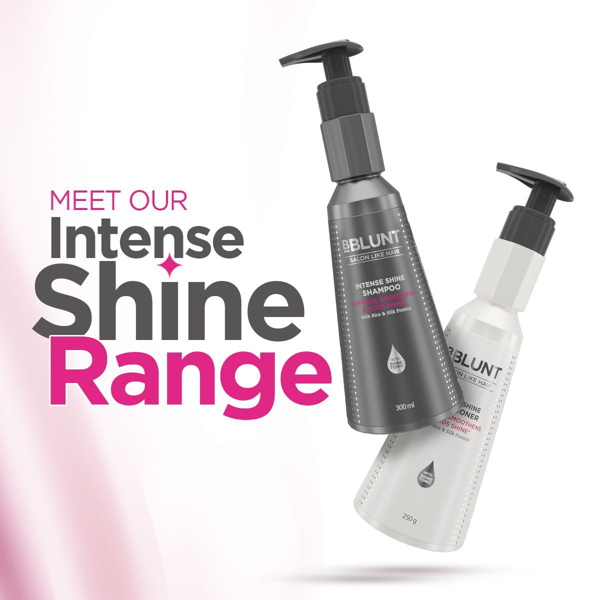 Intense Shine Shampoo with Rice & Silk Protein for 23X* Shinier Hair - 300 ml