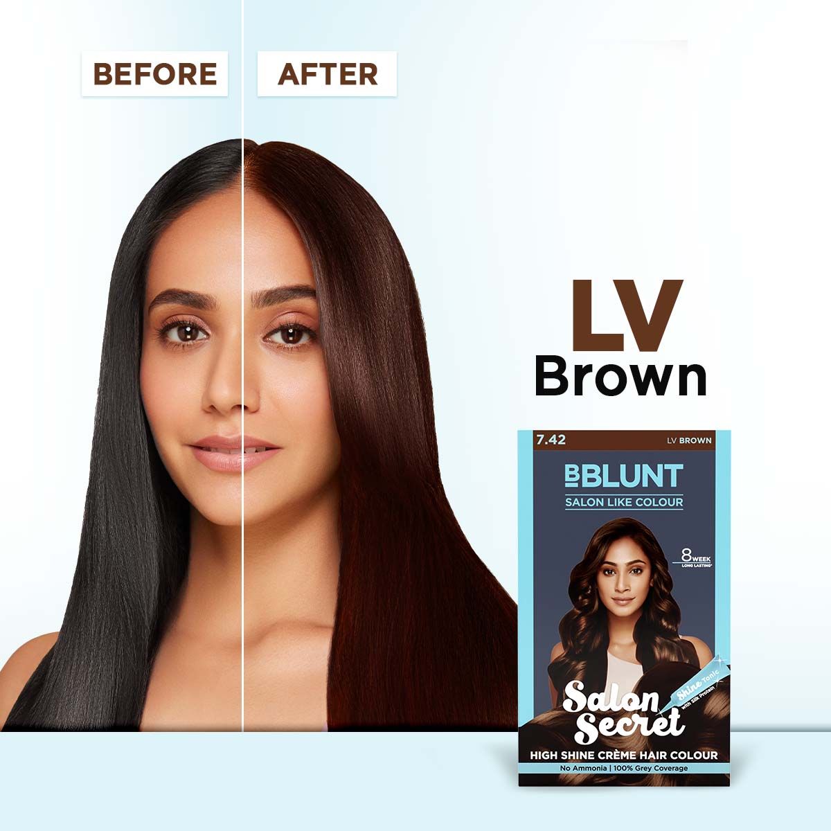 Salon Secret High Shine Crème Hair Colour LV Brown 50g + 50ml + 8ml