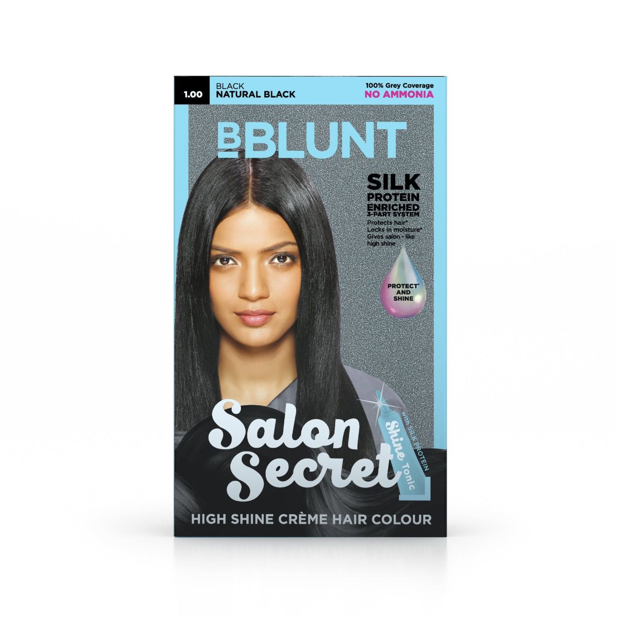 Salon Secret High Shine Crème Hair Colour Natural Black 100 g - Pack of 2