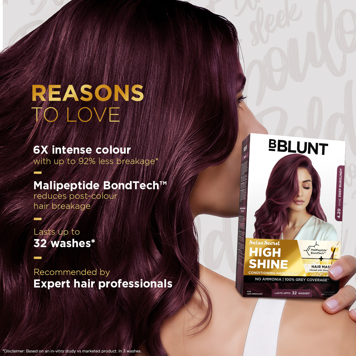 High Shine Conditioning Hair Colour - Wine Deep Burgundy (Shade 4.20)