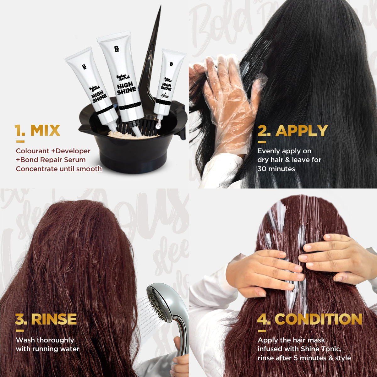 High Shine Conditioning Hair Colour - Mahogany Reddish Brown (Shade 4.56)