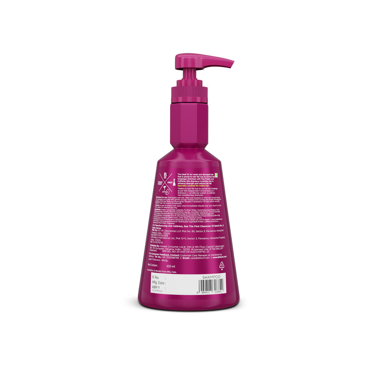 Hair Fall Control Shampoo with Pea Protein & Caffeine for Stronger Hair - 650 ml
