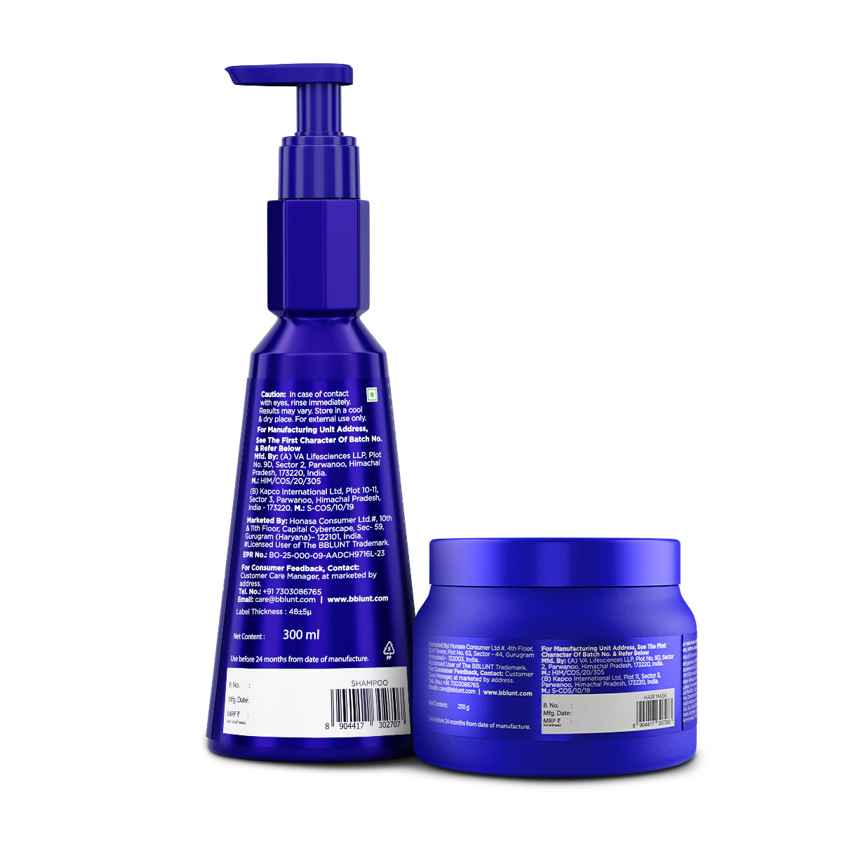 BBLUNT Hydrated & Happy Hair Combo (Intense Moisture Shampoo + Intense Moisture Hair Mask)