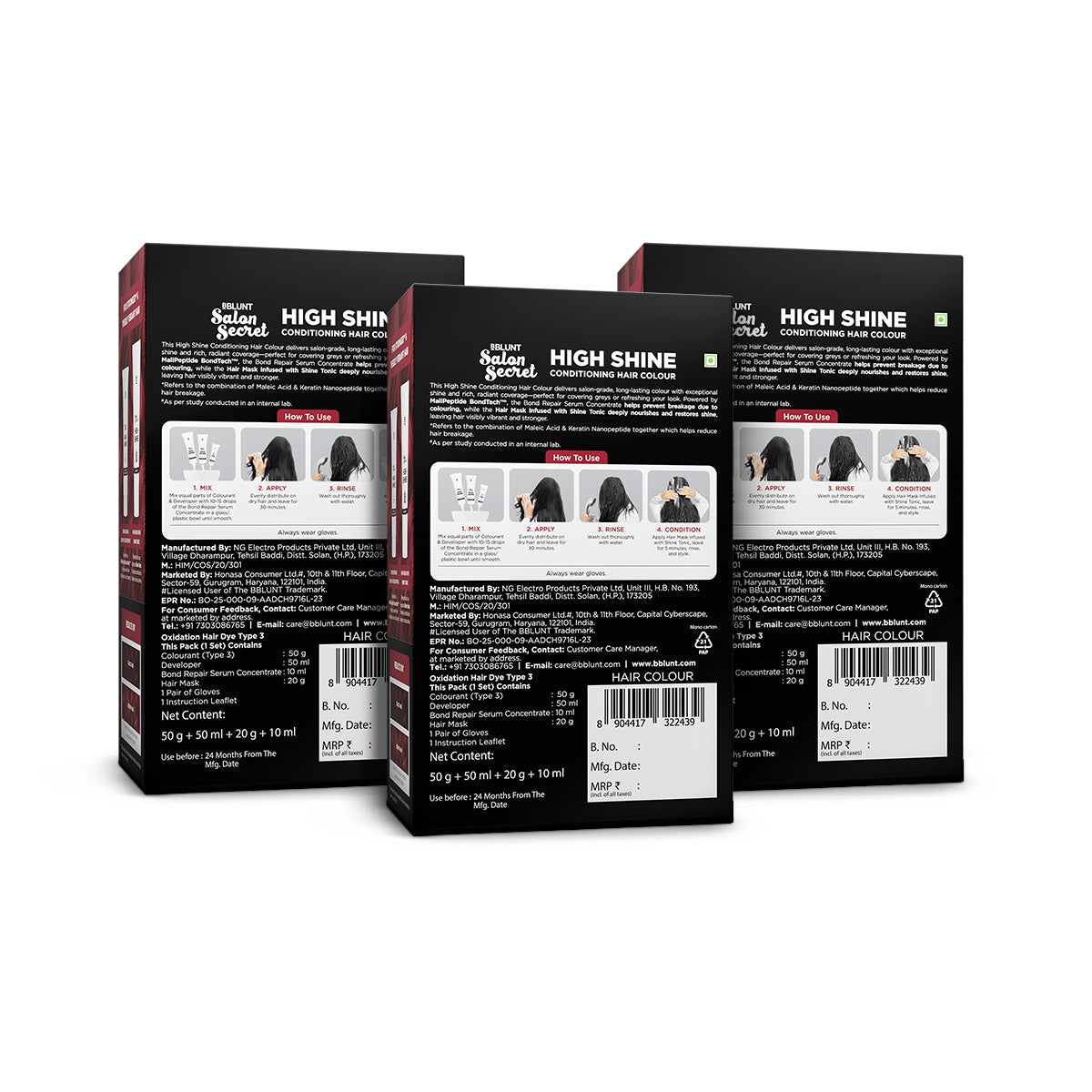 High Shine Conditioning Hair Colour - Cherry Red (Shade 6.62)(Pack of 3)