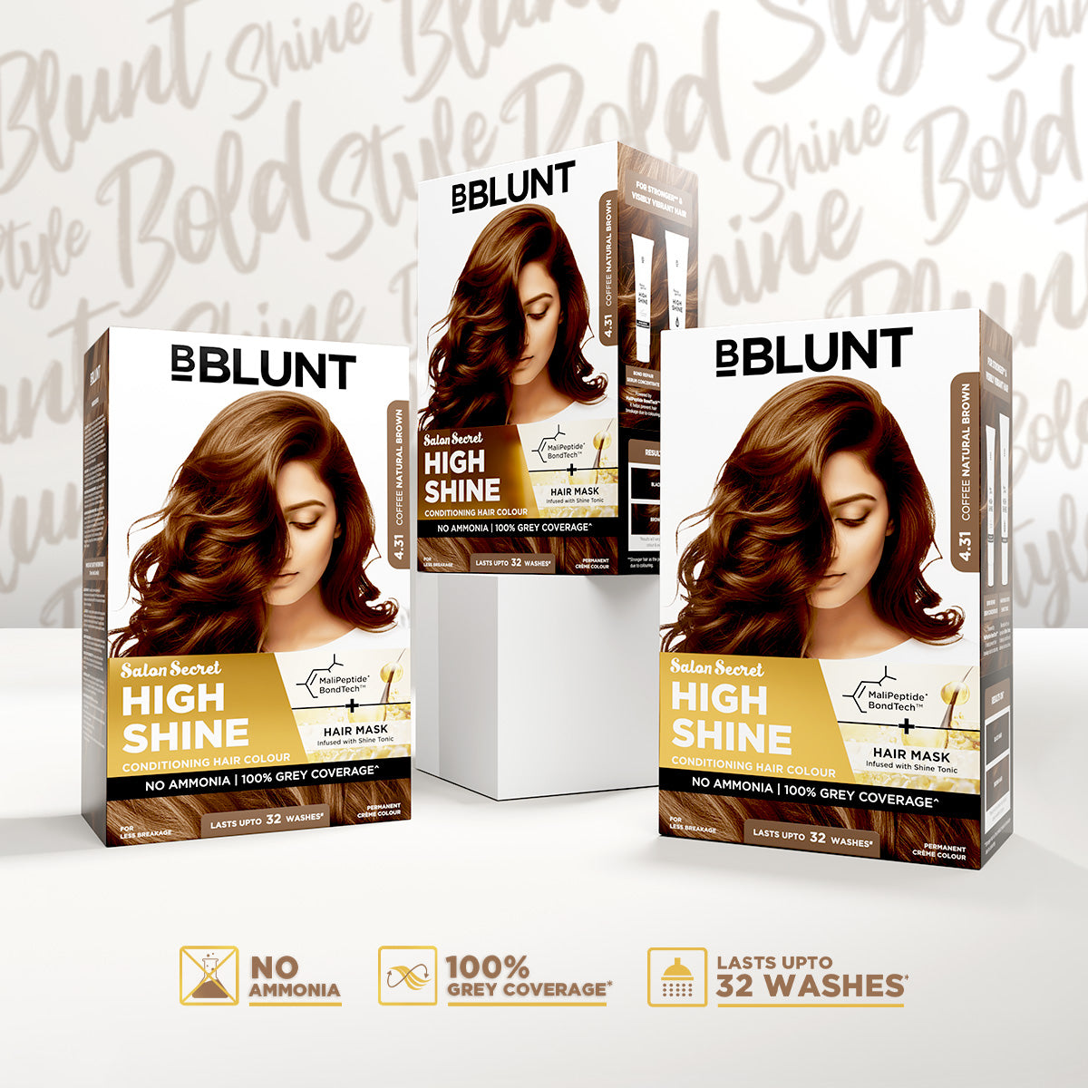 High Shine Conditioning Hair Colour - Coffee Natural Brown (Shade 4.31)(Pack of 3)