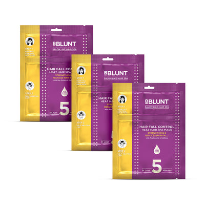 Hair Fall Control Heat Hair Spa Mask with Pea Protein & Caffeine for Salon-Like Hair Spa at Home - 70 g (Pack of 3)