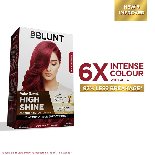 BBlunt Salon Secret High Shine Conditioning hair colour 6.62 Cherry red