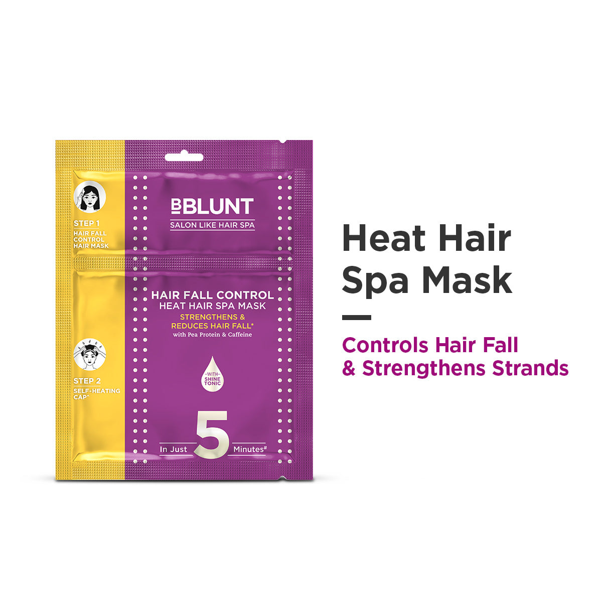Hair Fall Control Heat Hair Spa Mask with Pea Protein & Caffeine for Salon-Like Hair Spa at Home - 70 g