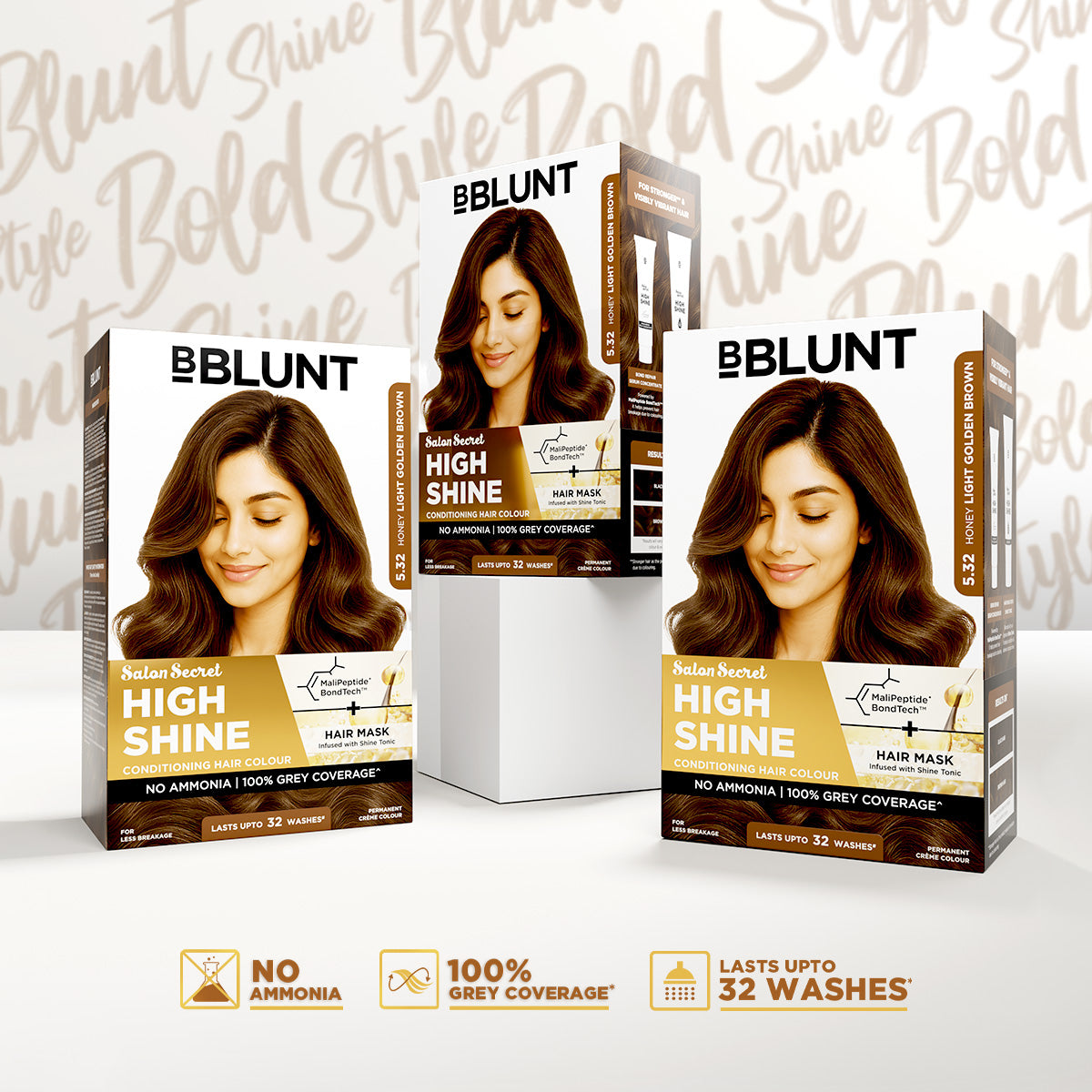 High Shine Conditioning Hair Colour - Honey Light Golden Brown (Shade 5.32)(Pack of 3)