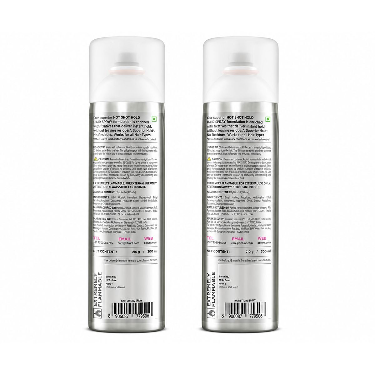 Hot Shot Hold Spray for Instant & Firm Hold - 300 ml(Pack of 2)