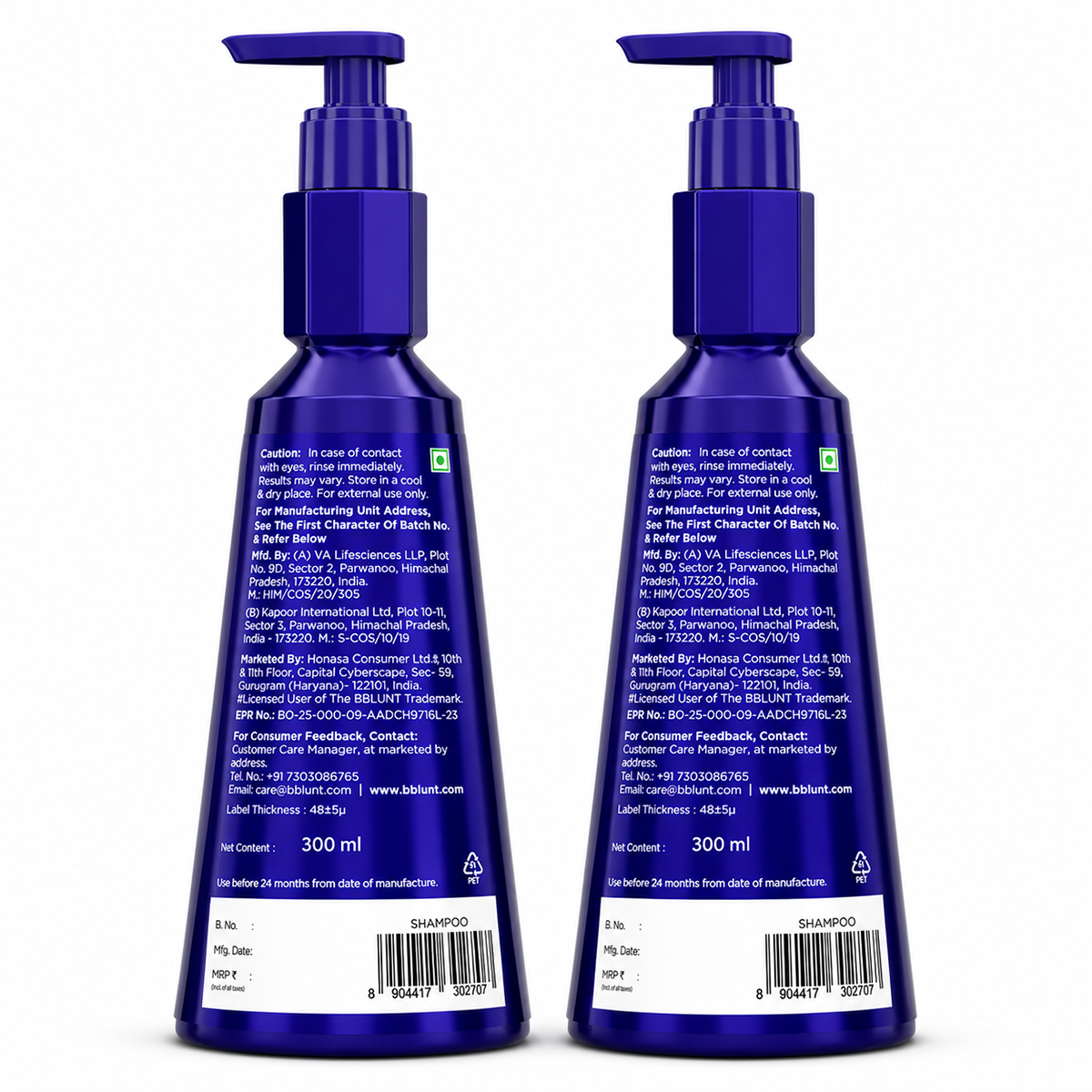 Intense Moisture Shampoo with Jojoba and Vitamin E for Dry & Frizzy Hair - 300 ml (Pack of 2)