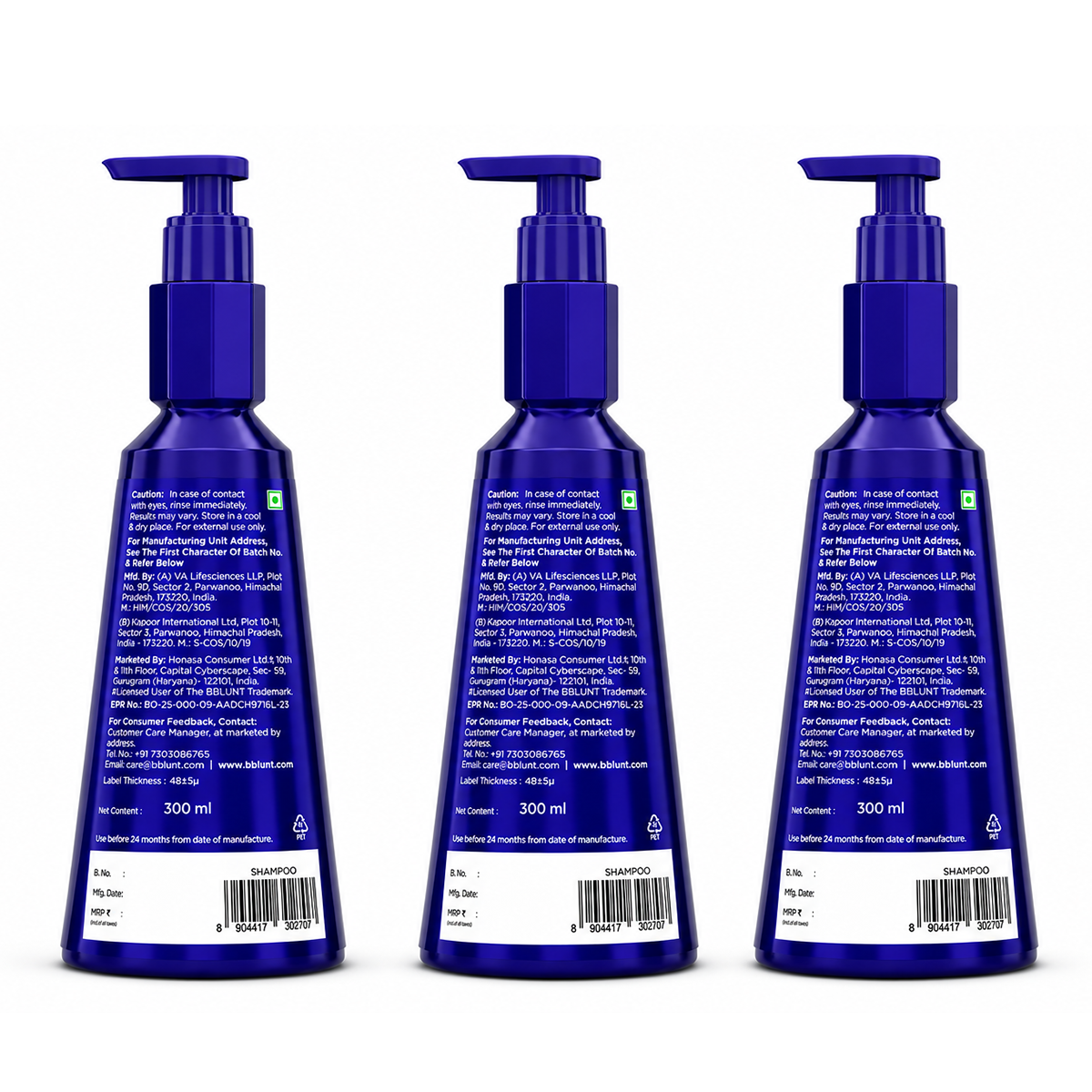 Intense Moisture Shampoo with Jojoba and Vitamin E for Dry & Frizzy Hair - 300 ml(Pack of 3)