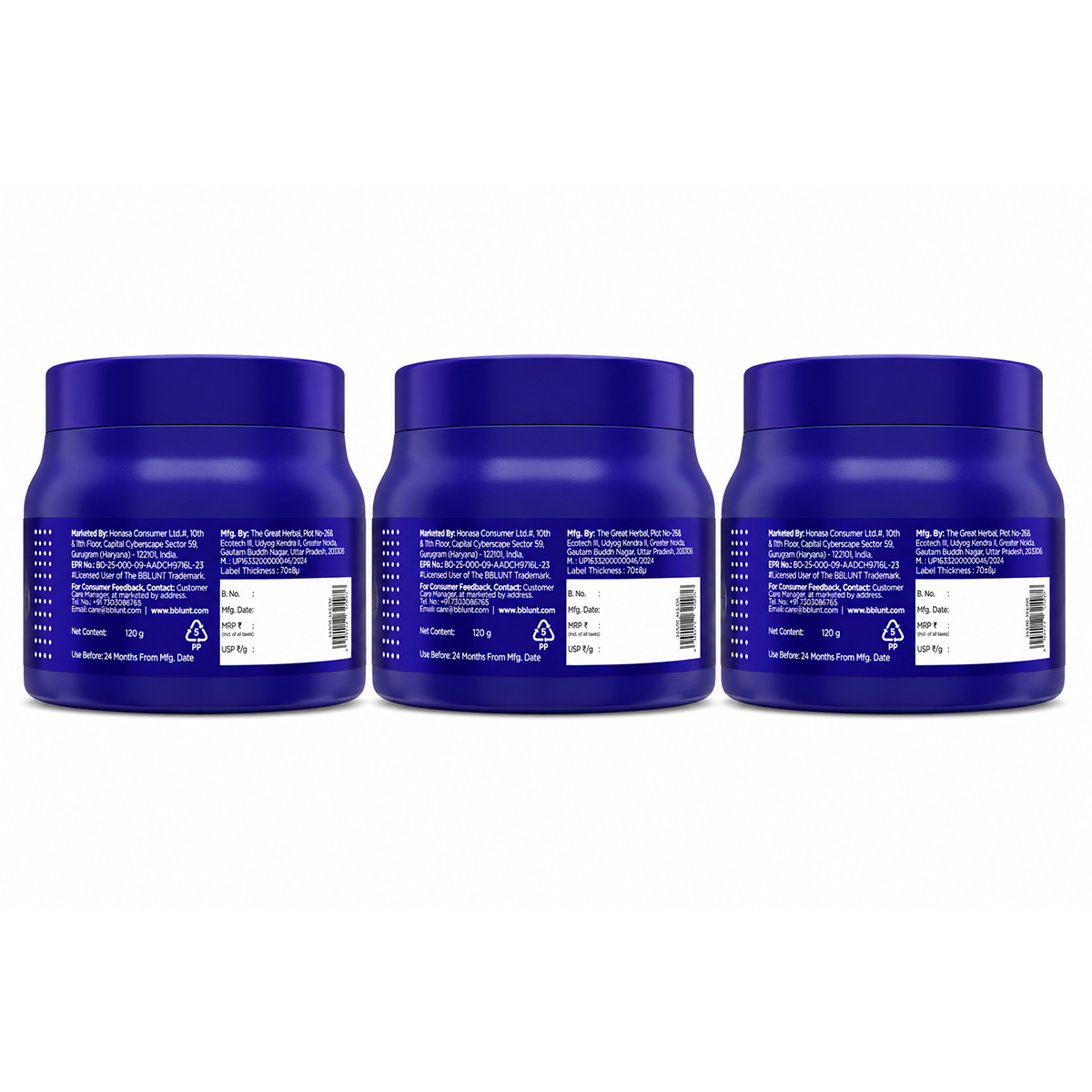 Intense Moisture Hair Mask with Jojoba Oil & Vitamin E for Nourished & Shiny Hair- 120 g(Pack of 3)