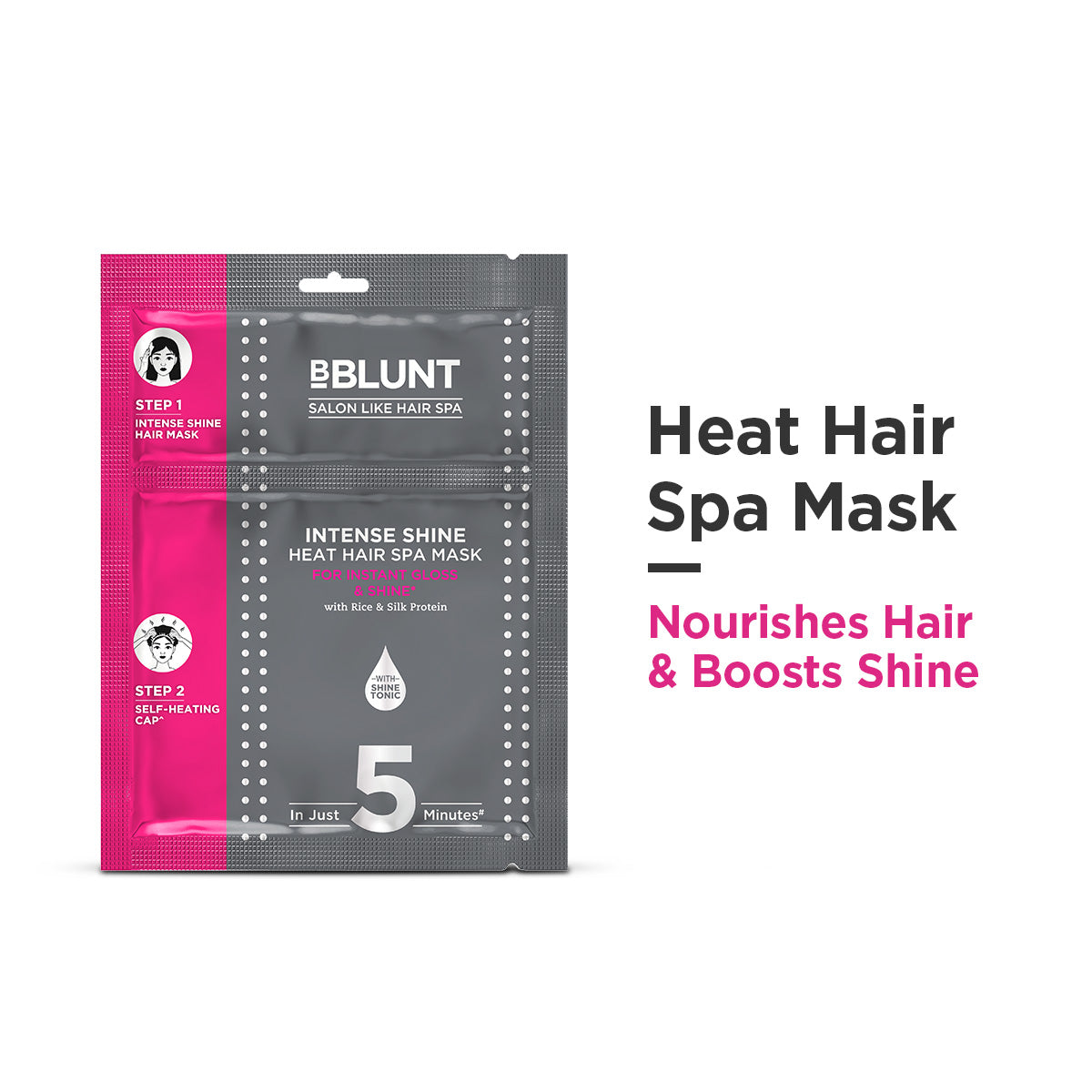 Intense Shine Heat Hair Spa Mask with Rice & Silk Protein for Salon-Like Hair Spa at Home - 70 g
