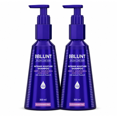 Intense Moisture Shampoo with Jojoba and Vitamin E for Dry & Frizzy Hair - 300 ml (Pack of 2)