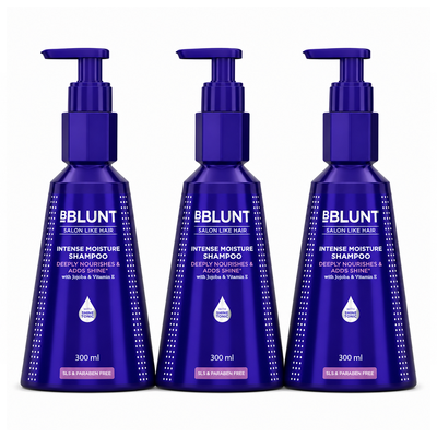 Intense Moisture Shampoo with Jojoba and Vitamin E for Dry & Frizzy Hair - 300 ml(Pack of 3)