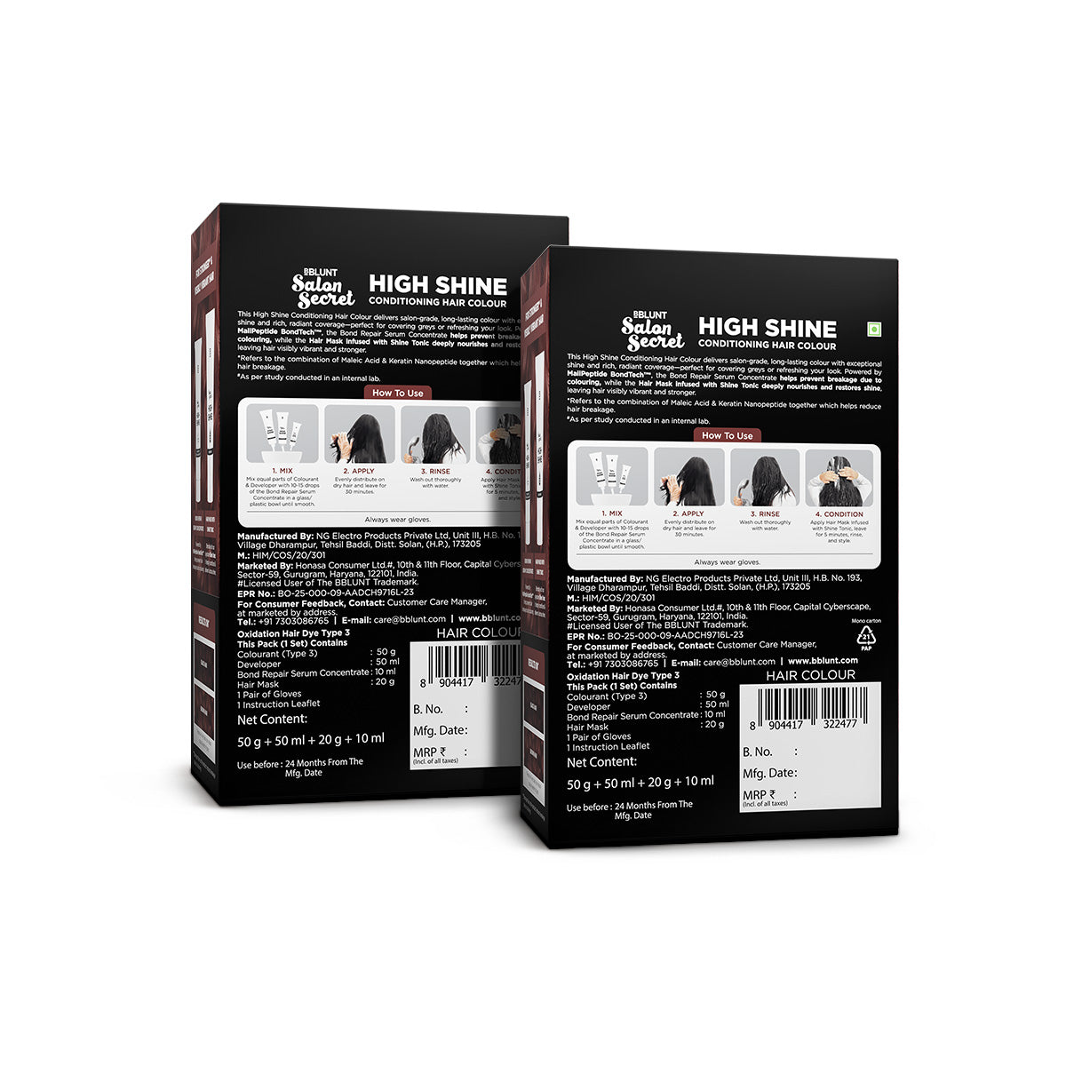 High Shine Conditioning Hair Colour - Mahogany Reddish Brown (Shade 4.56)(Pack of 2)