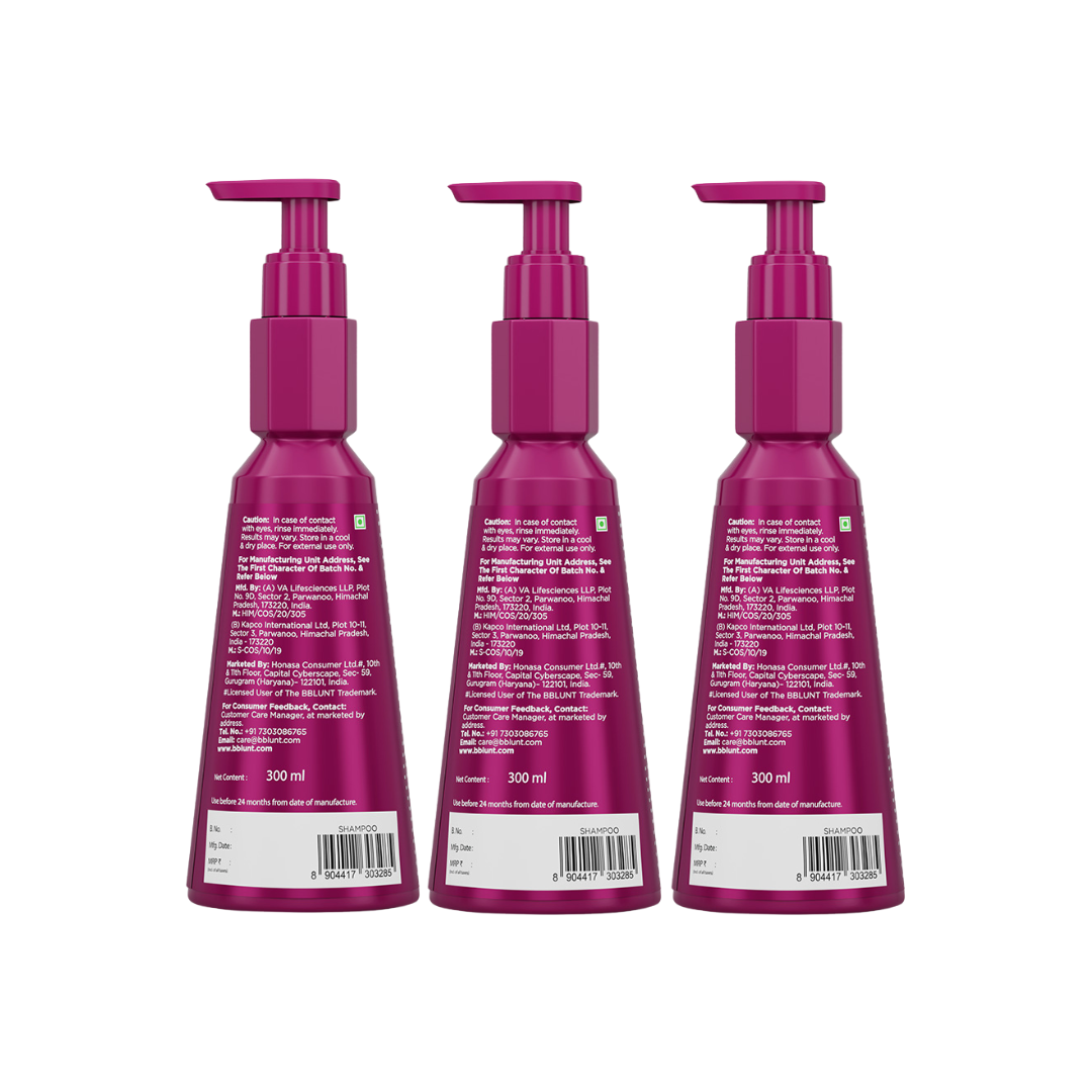 Hair Fall Control Shampoo with Pea Protein & Caffeine for Stronger Hair - 300 ml(Pack of 3)