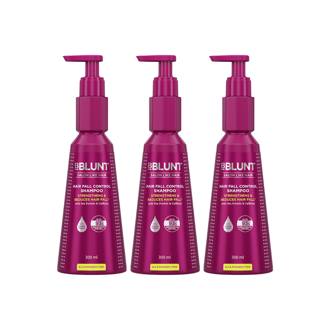 Hair Fall Control Shampoo with Pea Protein & Caffeine for Stronger Hair - 300 ml(Pack of 3)