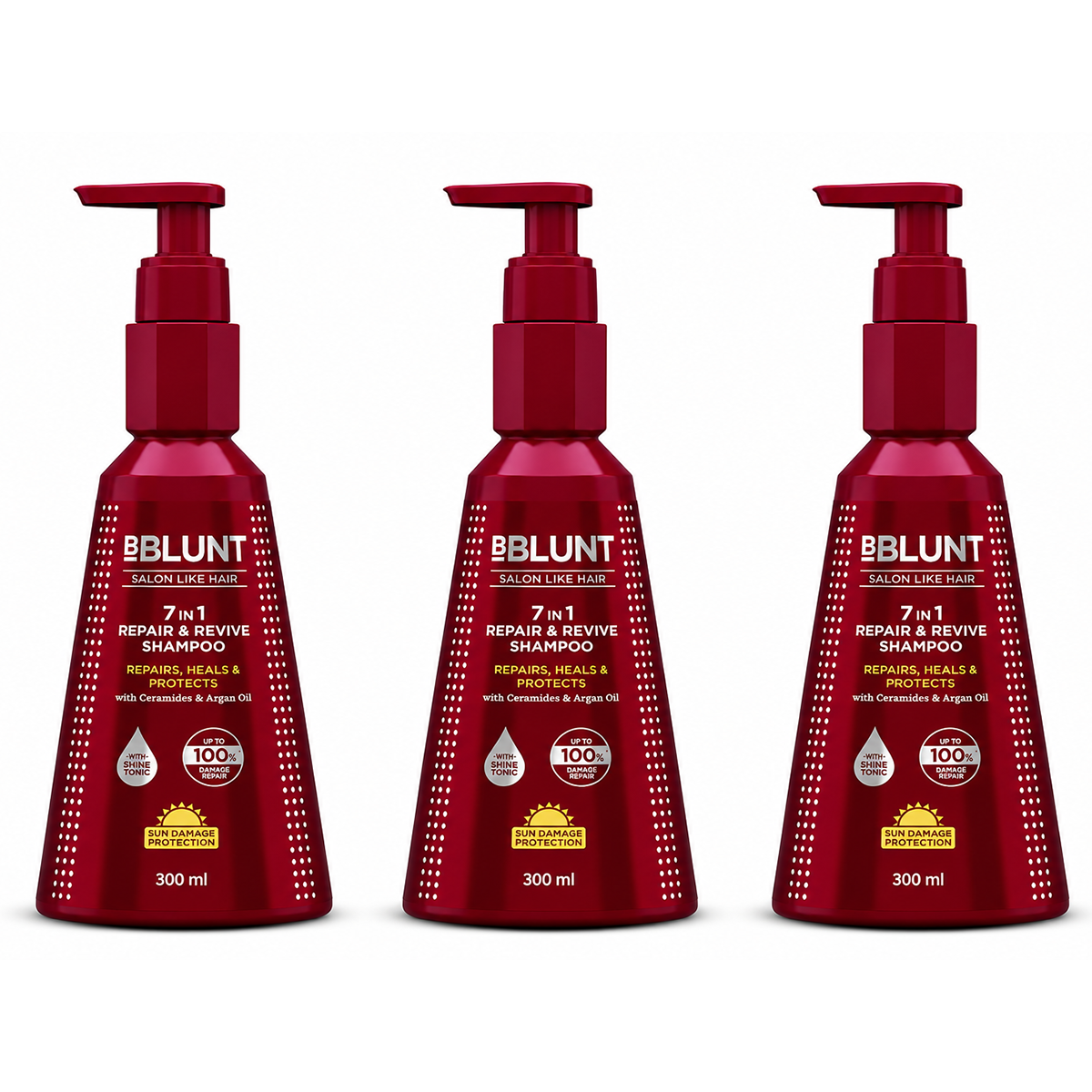 7 in 1 Repair & Revive Shampoo for Upto 100% Damage Repair - 300ml(Pack of 3)
