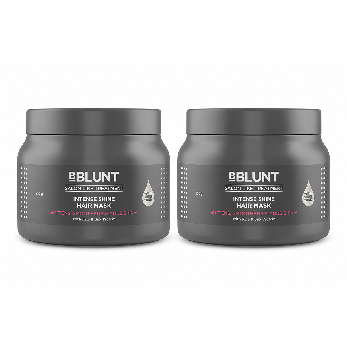 Intense Shine Hair Mask with Rice & Silk Protein for Softer, Smoother & Shinier Hair - 250 g(Pack of 2)