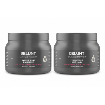 Intense Shine Hair Mask with Rice & Silk Protein for Softer, Smoother & Shinier Hair - 250 g(Pack of 2)