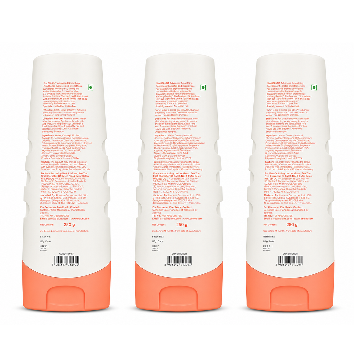 Advanced Smoothening Conditioner with Keratin & Hyaluronic Acid - 250 g(Pack of 3)
