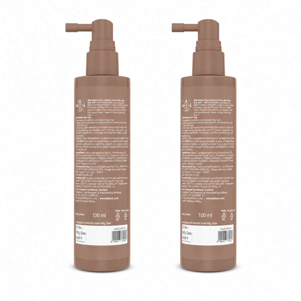 Instant Smooth Anti-Frizz Hair Spray - Tarini Peshawaria(Pack of 2)