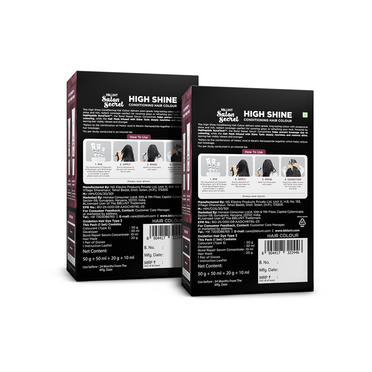 High Shine Conditioning Hair Colour - Wine Deep Burgundy (Shade 4.20)(Pack of 2)