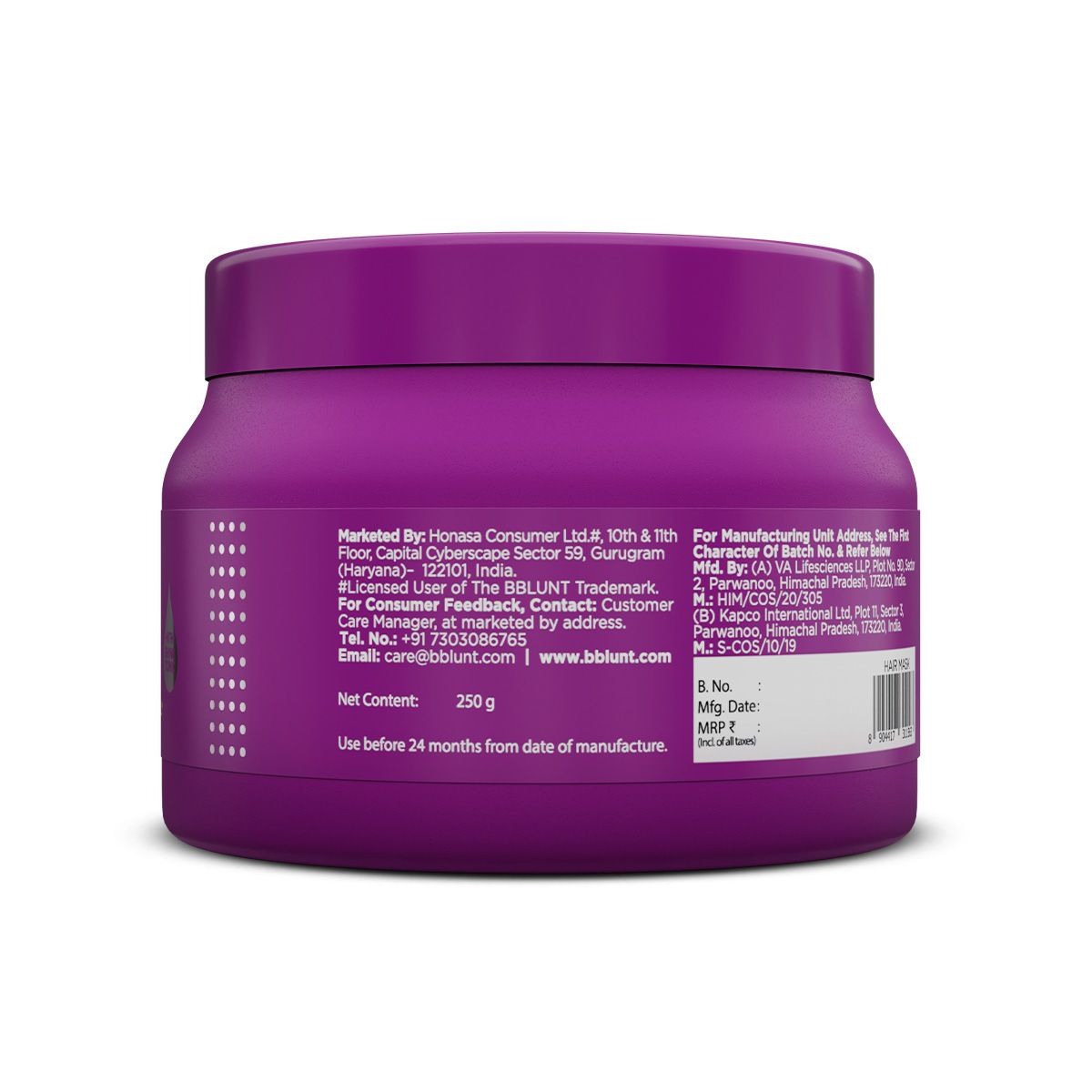 Hair Fall Control Hair Mask with Pea Protein & Caffeine for Stronger Hair -250 g