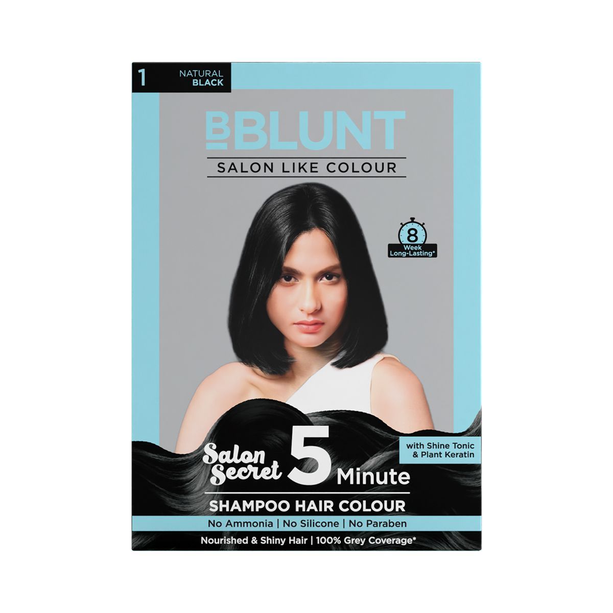 Natural Black 5 Minute Shampoo Hair Colour - 20ml X 10 (Pack of 2)