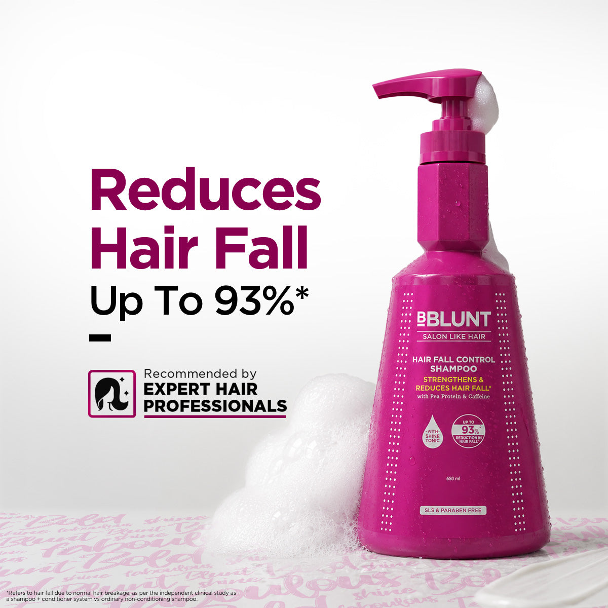 Hair Fall Control Shampoo with Pea Protein & Caffeine for Stronger Hai